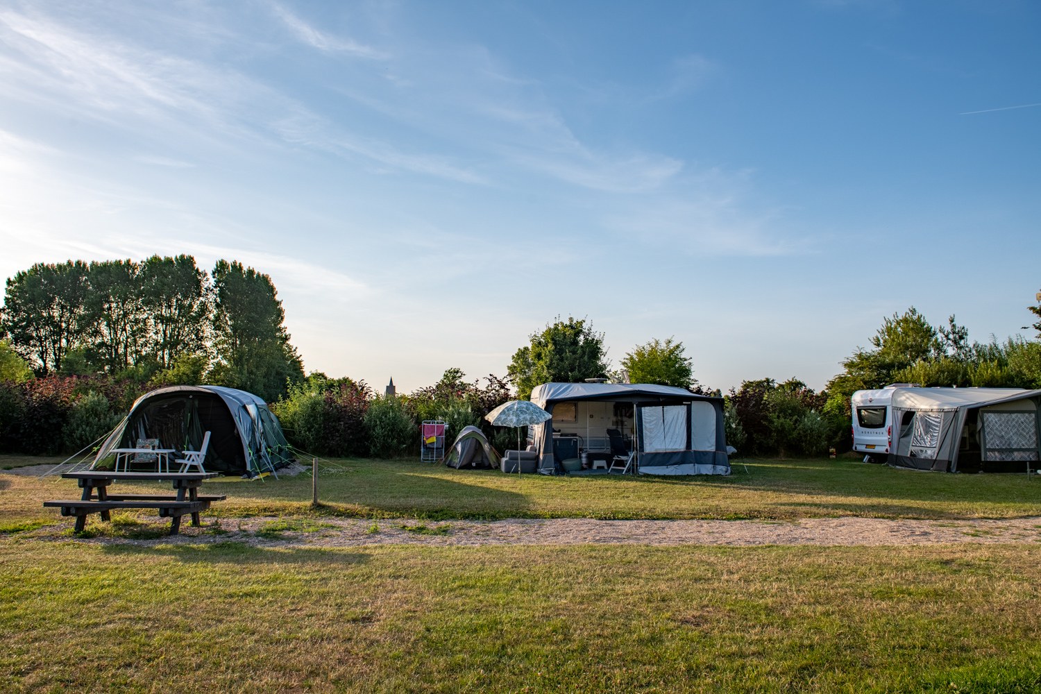 Het veld in avondlicht